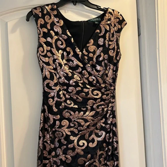 ralph lauren rose gold dress Buy Ralph Lauren Lauren by Ralph Lauren Women Foiled Jersey Sleeveless Gown, Rose Gold Online